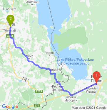 Маршрут из Пскова в Тарту