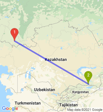Маршрут из Оренбурга в Алматы