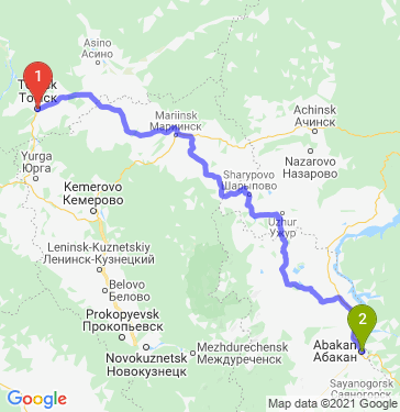 Маршрут из Томска в Абакан