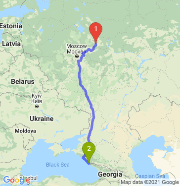 Маршрут из Иванова в Сочи