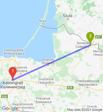 Маршрут из Калининграда в Советск