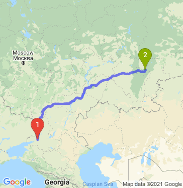 Маршрут из Новочеркасска в Сатку