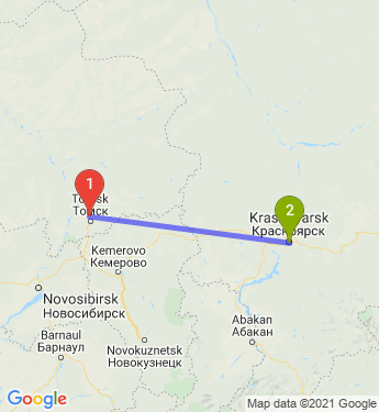 Маршрут из Северска в Красноярск