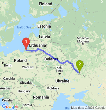 Маршрут из Калининграда в Белгород