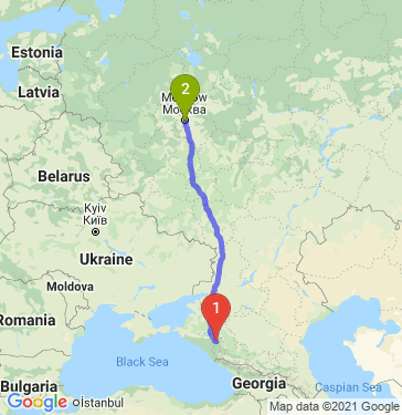 Маршрут из Майкопа в Москву