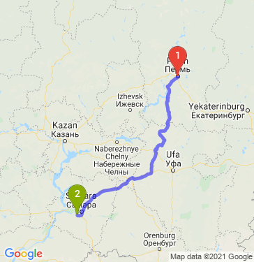 Маршрут из Перми в Новокуйбышевск