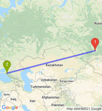 Маршрут из Абакана в Краснодар