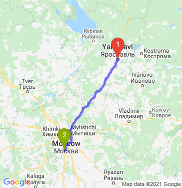 Маршрут из Ярославля в Подольск