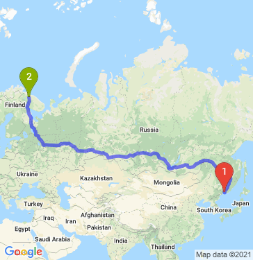 Маршрут из Артема в Мурманск