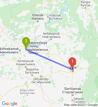 Маршрут из Уфы в Набережные Челны