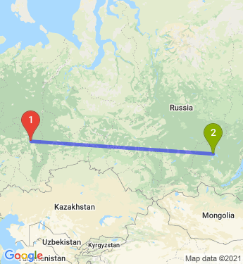 Маршрут из Перми в Братск