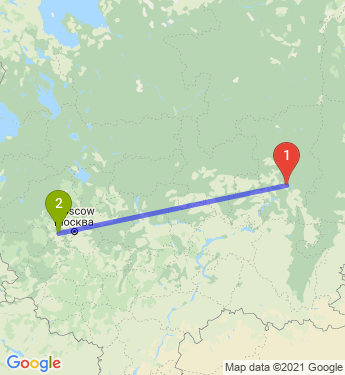 Маршрут из Перми в Рузу