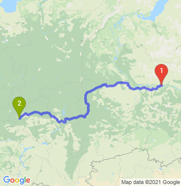 Маршрут из Сургута в Котельнича