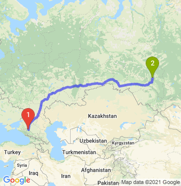 Маршрут из Армавира в Томск