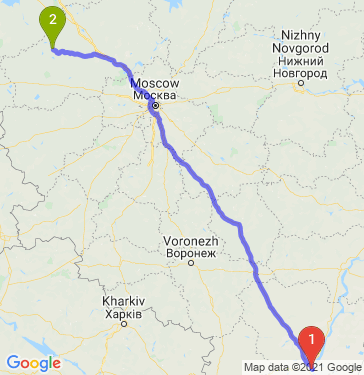 Маршрут из Волгограда в Осташкова