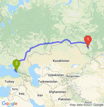 Маршрут из Барнаула в Сочи