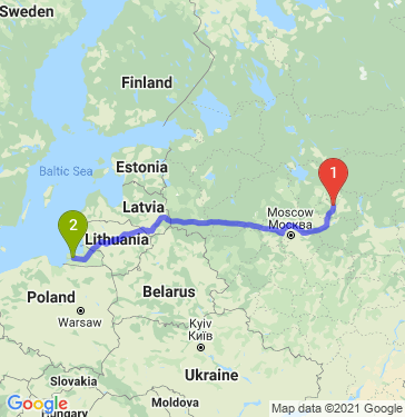 Маршрут из Иванова в Калининград