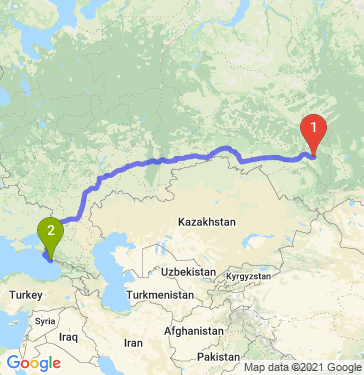 Маршрут из Кемерова в Сочи