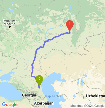 Маршрут из Уфы в Кизлярский