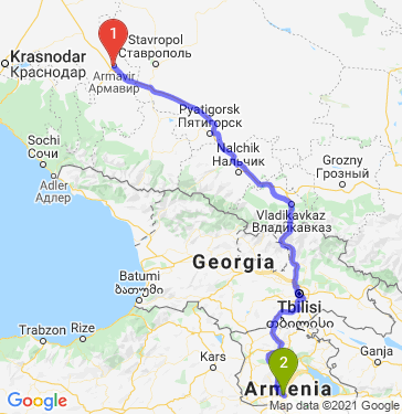 Маршрут из Армавира в Ереван