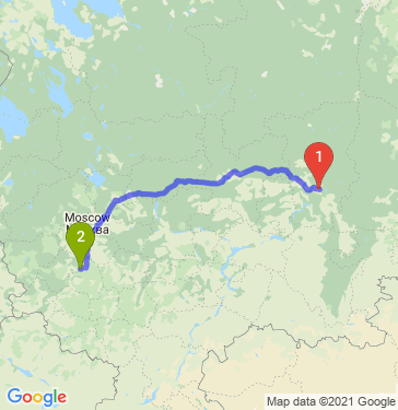 Маршрут из Перми в Щукино
