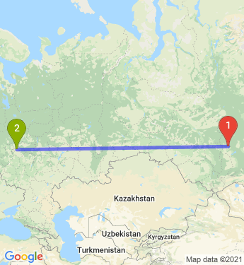 Маршрут из Ачинска в Балашиху
