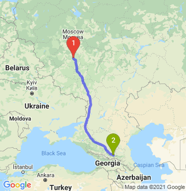 Маршрут из Тулы в Беслана