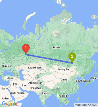 Маршрут из Перми в Читу