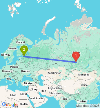 Маршрут из Сосновоборска в Санкт-Петербург