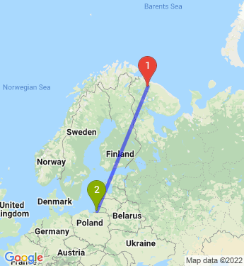 Маршрут из Мурманска в Калининград