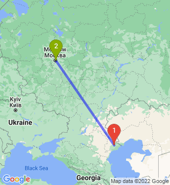 Маршрут из Астрахани в Москву