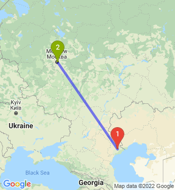 Маршрут из Астрахани в Москву