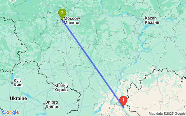 Маршрут из Батаевки в Москву