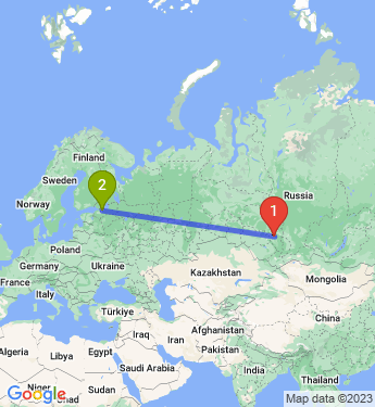 Маршрут из Кемерова в Санкт-Петербург