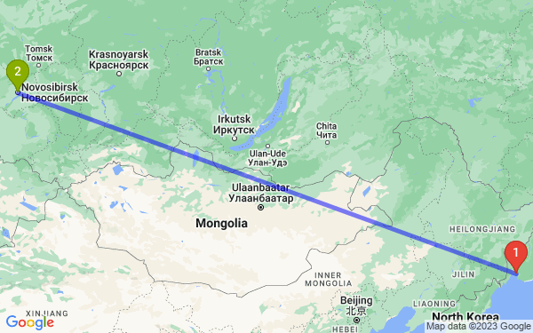 Маршрут из Артема в Новосибирск