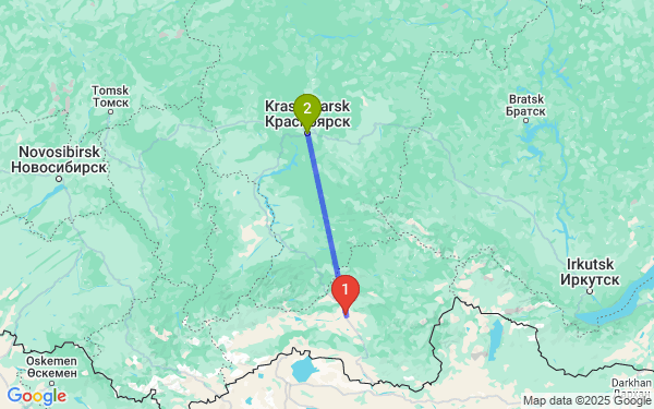 Маршрут из Кызыла в Красноярск
