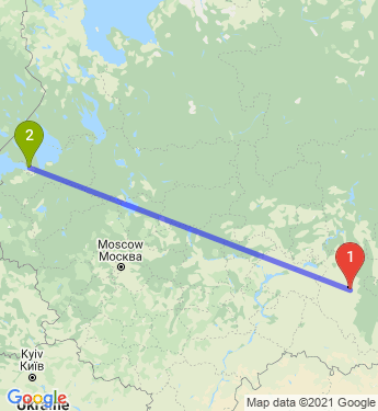 Маршрут из Уфы в Санкт-Петербург