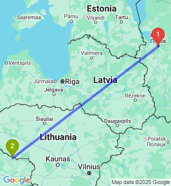 Маршрут из Пскова в Советск