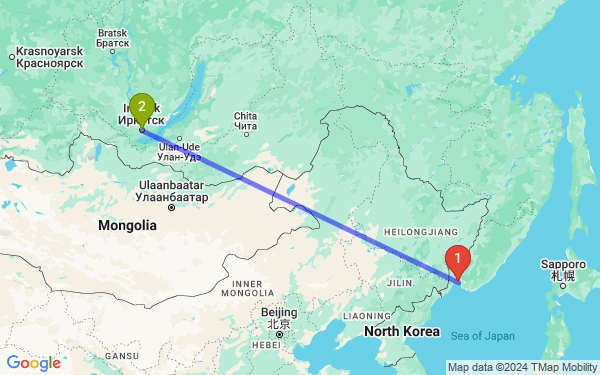 Маршрут из Артема в Иркутск