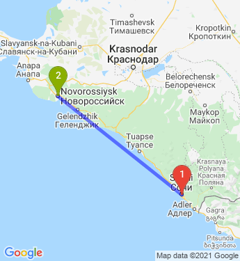 Маршрут из Сочи в Новороссийск