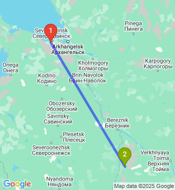 Маршрут из Северодвинска в Власьевскую