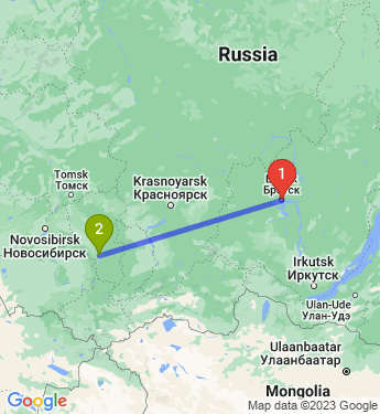 Маршрут из Братска в Новокузнецк