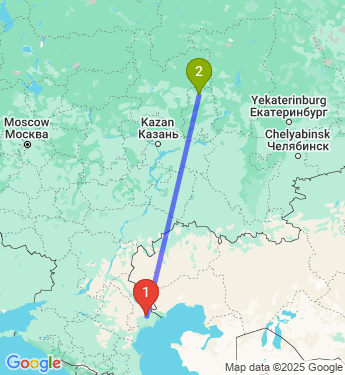 Маршрут из Астрахани в Глазова