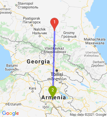 Маршрут из Моздока в Ереван