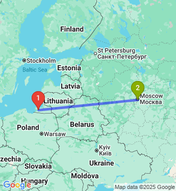 Маршрут из Калининграда в Москву