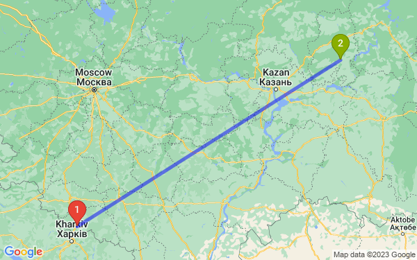 Маршрут из Белгорода в Ижевск
