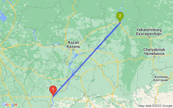 Маршрут из Саратова в Пермь