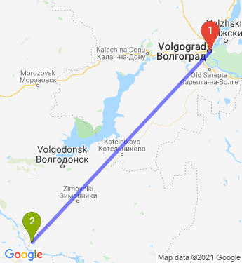 Маршрут из Волгограда в Пролетарск