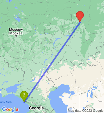 Маршрут из Перми в Адлер