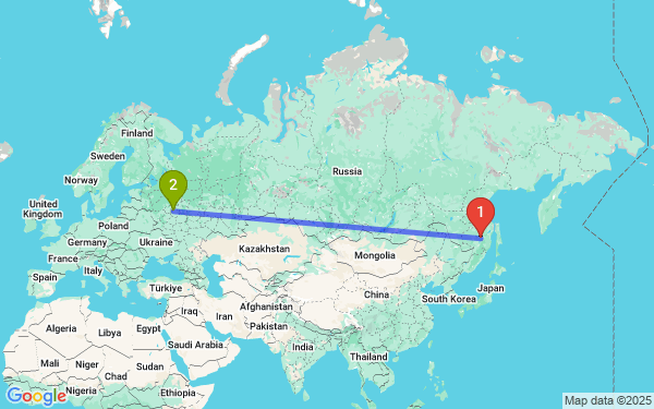 Маршрут из Комсомольска-на-Амуре в Балашиху